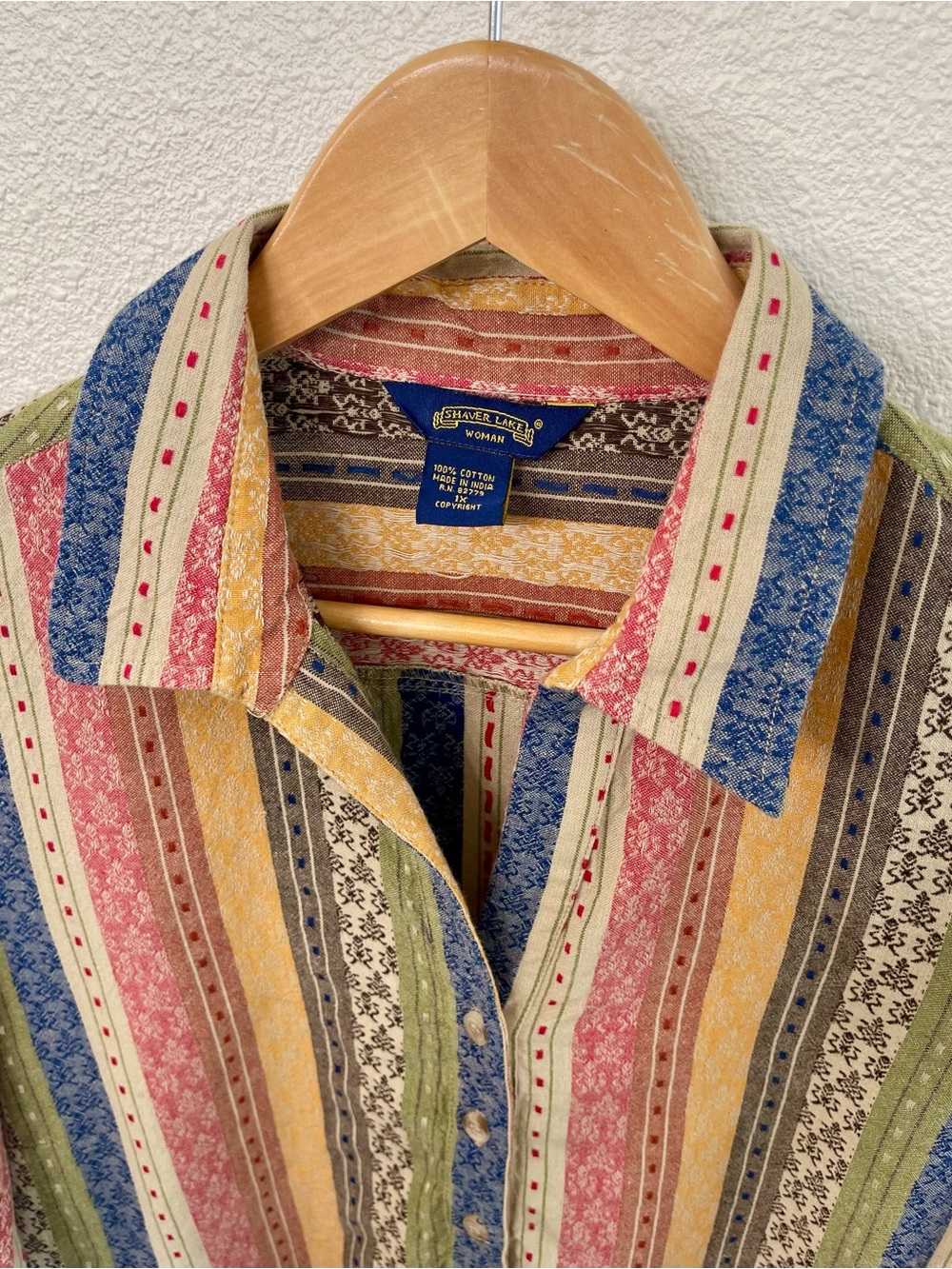 Shaver Lake Multicolor Striped Patterned Cotton Tunic Top